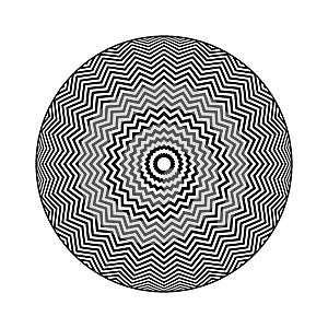 Abstract Radial Circular Concentric Zig Zag Lines Pattern