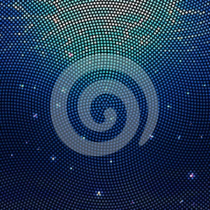 Abstract radial colorful dotted vector underwater background. Halftone effect