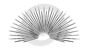 Abstract radial fan pattern, dynamic geometric design, vector design Generative AI