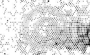 Abstract Radial vintage Halftone Dots, Abstract black and white geometric halftone dots vector