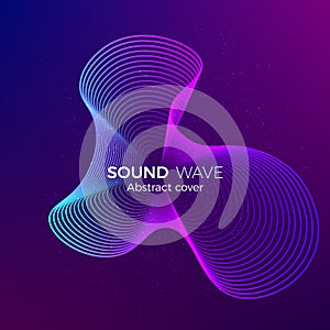 Abstract radial line background. Illustration for electronic music album or other cover. Design element of lines. Vector