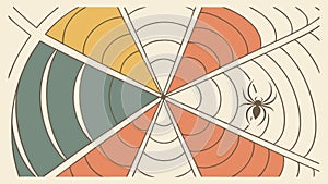 Abstract Radial Pattern with Spider Web, vector design Generative AI
