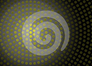 Abstract Radial Yellow Geometric Floral Texture in Dark Background