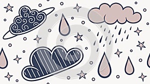 Abstract rain cloud pattern for dynamic weather themes. vector design Generative AI