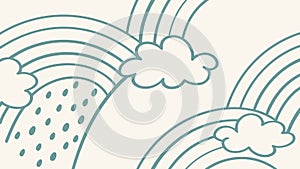 Abstract Rain and Cloud Pattern, vector design Generative AI