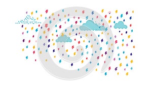 Abstract Rain and Cloud Pattern for Weather Graphics, vector design Generative AI