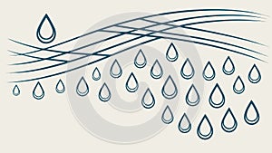 Abstract Rain Drops Falling on Water Surface Pattern, vector design Generative AI