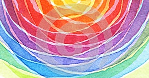 Abstract rainbow acrylic and watercolor circle painted background.