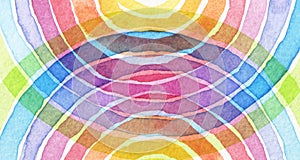 Abstract rainbow acrylic and watercolor circle painted background.