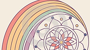 Abstract Rainbow Arc with Intricate Geometric Pattern, vector design Generative AI