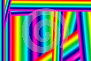 Abstract rainbow background. Chaotic colorful stripes. Bright straight lines of different colors. Colors of rainbow