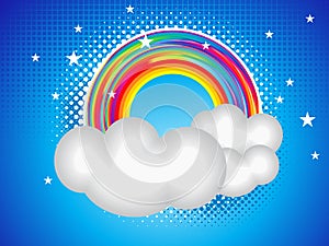 Abstract rainbow card with cloud photo