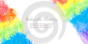 abstract rainbow color paint, natural watercolor texture background, colorful illustration, summer sky