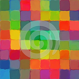 Abstract rainbow color paint tiles pattern art background