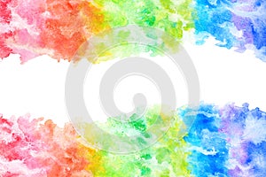 Abstract rainbow color wave, natural watercolor texture background, colorful vector illustration