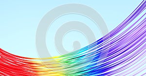 Abstract rainbow color waved wires background