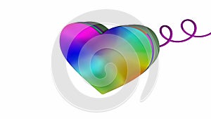 Abstract rainbow-colored heart