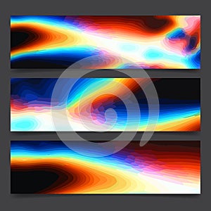 Abstract rainbow colorful neon art bright lines and multi-colored spots, vivid colors festive poster layout