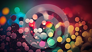 Abstract rainbow colors bokeh glamour background. Holiday concept celebration. Generative AI