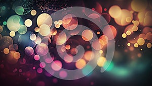 Abstract rainbow colors bokeh glamour background. Holiday concept celebration. Generative AI