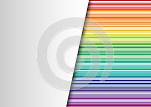 Abstract Rainbow Colors Horizontal Stripes Texture Background with An Overlaid Blank White and Grey Gradient Layer