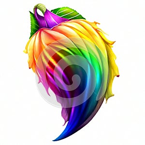 abstract rainbow colors on a white background. 3d render illustration Generative AI