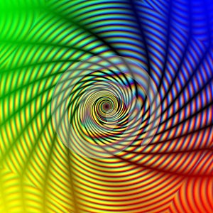 Abstract rainbow concentric spiral photo