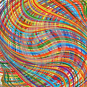 Abstract rainbow curved stripes color background