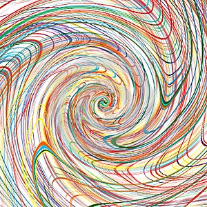 Abstract rainbow curved stripes color line spiral background
