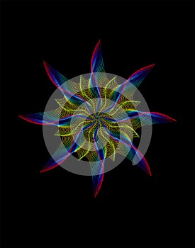 Abstract rainbow decorative element.