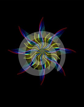 Abstract rainbow decorative element. Abstract decay element