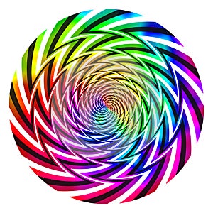 Abstract rainbow energy vortex ball