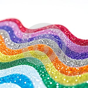 Abstract Rainbow Glitter Waves