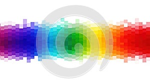 Abstract rainbow gradient with pixelated texture on white background white background