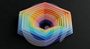 Abstract Rainbow Hexagon Layers