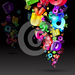 Abstract rainbow letters