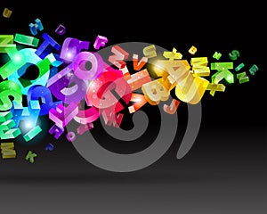 Abstract rainbow letters