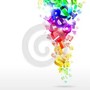Abstract rainbow letters