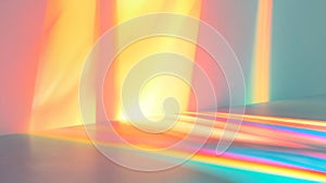 Abstract Rainbow Light Streaks Across a Smooth Surface