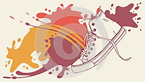 Abstract rainbow lines, vibrant color arcs forming dynamic background, vector design Generative AI