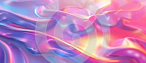 Abstract rainbow neon color wavy holographic background surface