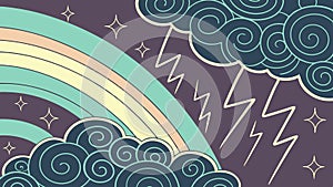 Abstract rainbow pattern, vibrant color arcs forming dynamic background, vector design Generative AI