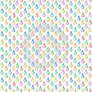 Pixel rain drops Rainbow seamless pattern