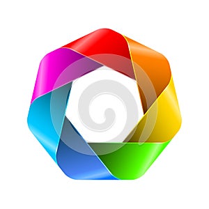 Abstract rainbow polygon icon.