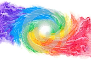 Abstract rainbow swirl, watercolor texture background, wave illustration, line art
