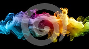 Abstract Rainbow Swirling Smoke Design