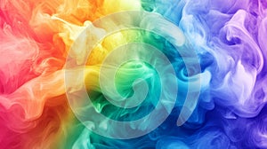 Abstract Rainbow Swirls Colorful Smoke Background