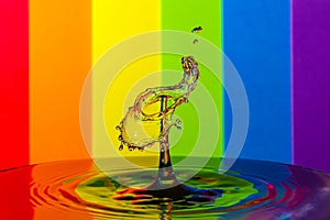 Abstract rainbow water drop collision