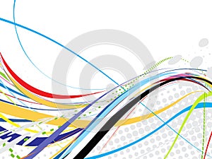 Abstract rainbow wave line