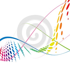 Abstract rainbow wave line